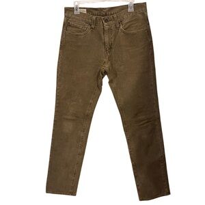 31/32 Levi’s Premium 511 Corduroy Slim Straight Pants in Khaki Olive